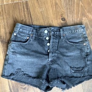 Agolde Parker Jean Shorts in Black